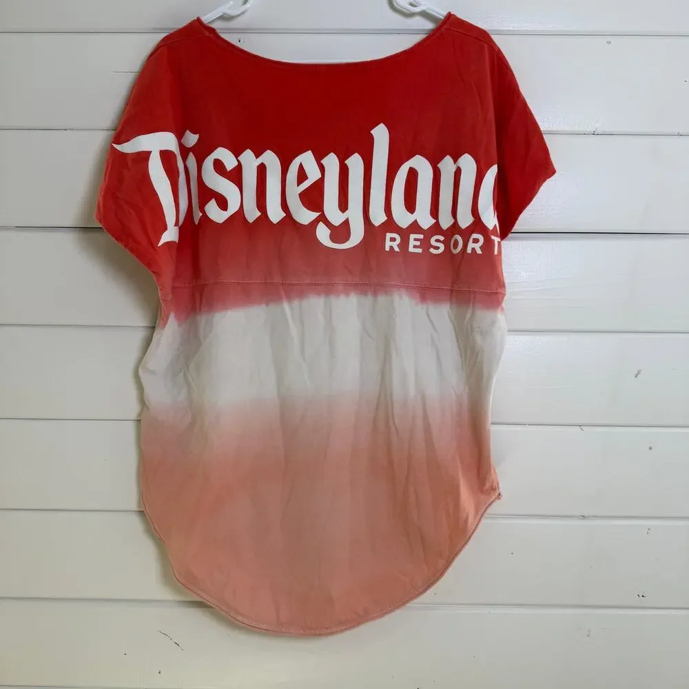 Disney Parks Ombre T Shirt Womens Medium Coral Disneyland Resort Spirit‎ Jersey